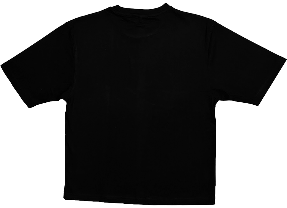 Solid Black Oversized Cropped T-Shirt